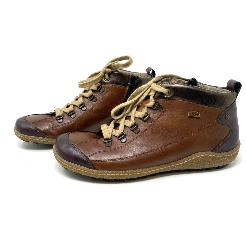 Remonte Liv R4779-25 Kakao Brasil Leather Fleece Lined Booties Size 41 NIB